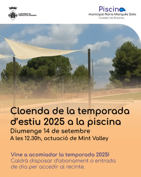 La Bustia cartell cloenda piscina Castellvi