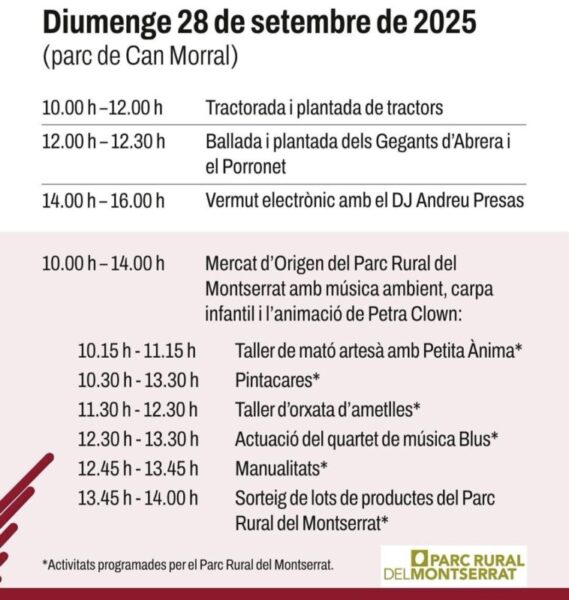 La Bustia cartell programa diumenge 6a fira Porrons Abrera