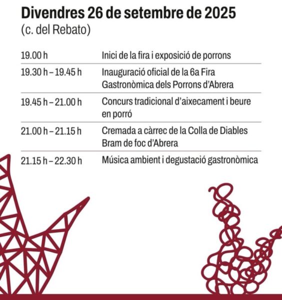 La Bustia cartell programa divendres 6a fira Porrons Abrera