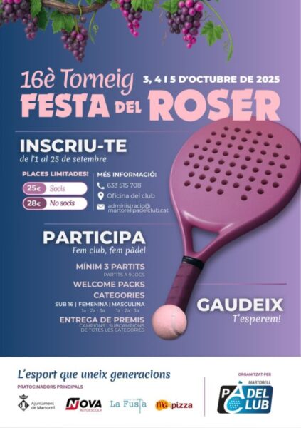 La Bustia cartell torneig Festa del Roser Martorell