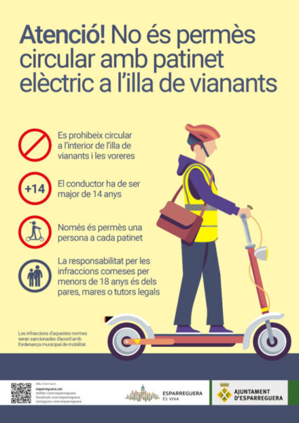La Bustia cartell prohibicio circular patinet electric Esparreguera