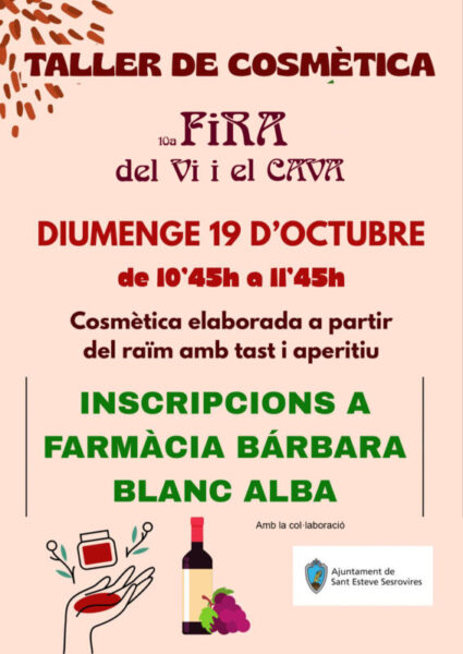 La Bustia cartell taller de comestica Fira Vi i Cava Sant Esteve