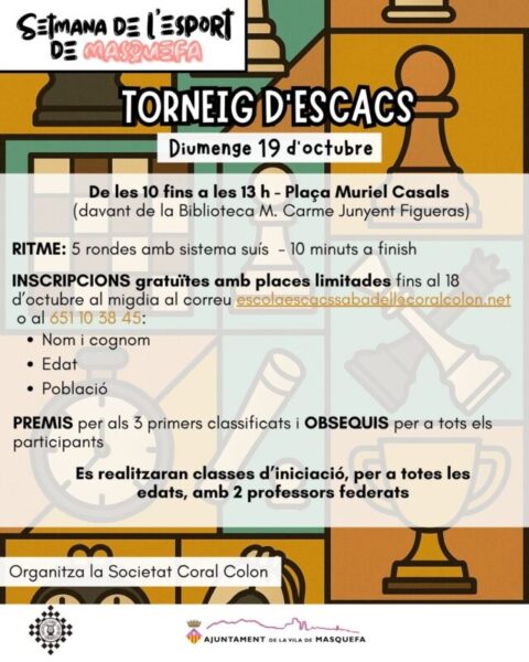 La Bustia cartell torneig escacs Masquefa