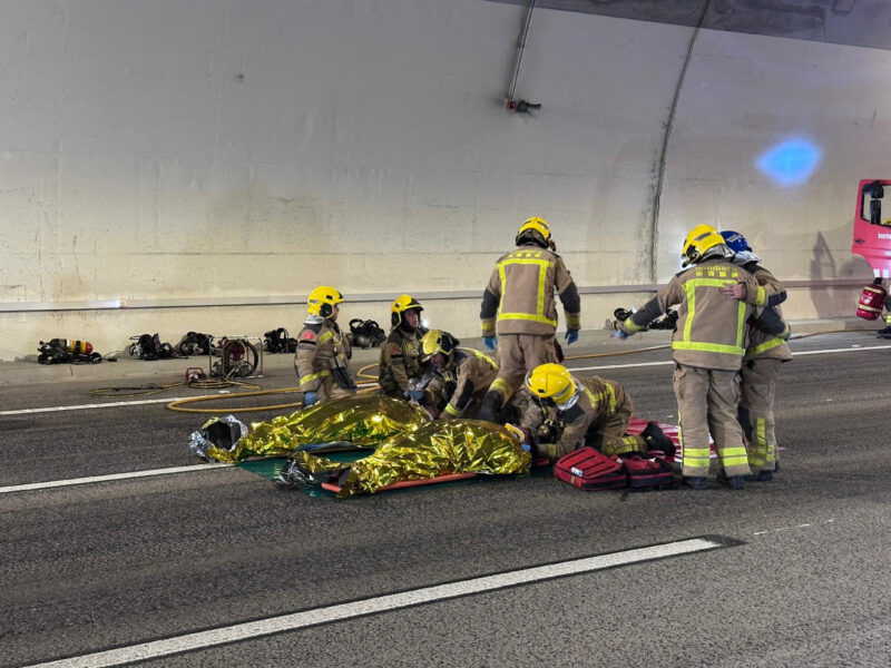La Bustia simulacre 17 octubre 2025 accident transit tunel B40 Abrera