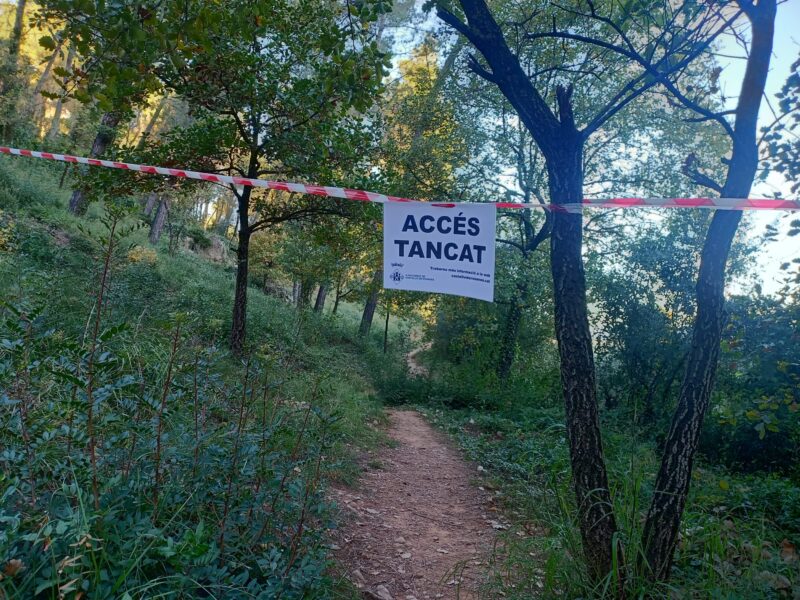 La Bustia cartell cami tancat pesta porcina africana Castellvi