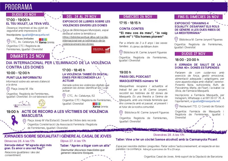 La Bustia programa 25N Masquefa