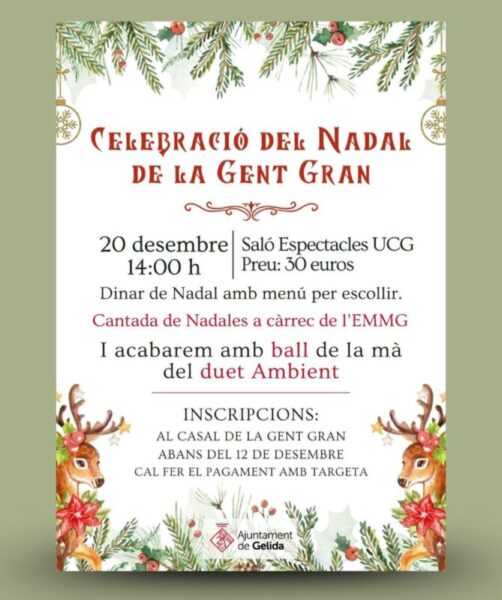 La Bustia cartell Nadal gent gran Gelida