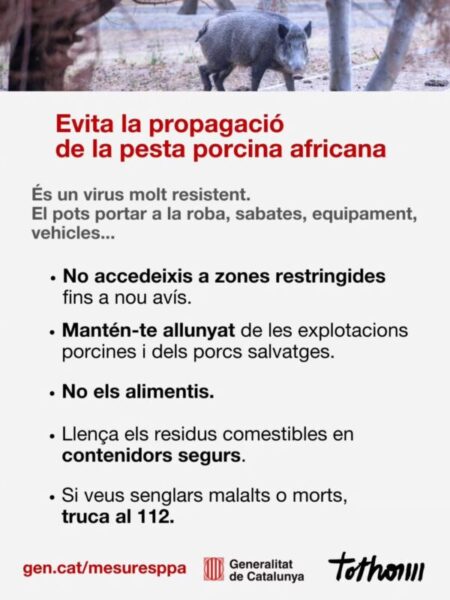 La Bustia cartells prohibicions i restriccions per pesta porcina
