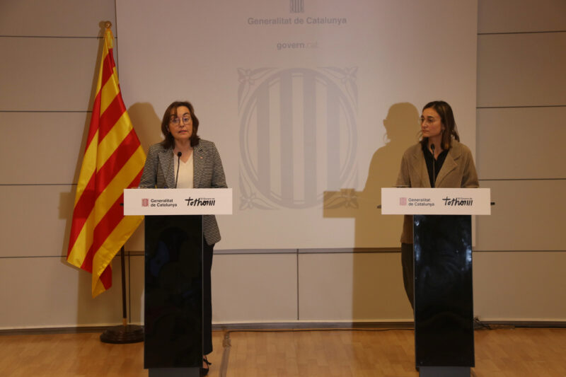 La Bustia Silvia Paneque i Sarai Srroca roda premsa sobre Rodalies 24 gener 2026