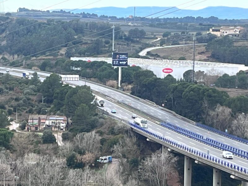 La Bustia autopista AP7 tall 22 gener 2026 Gelida