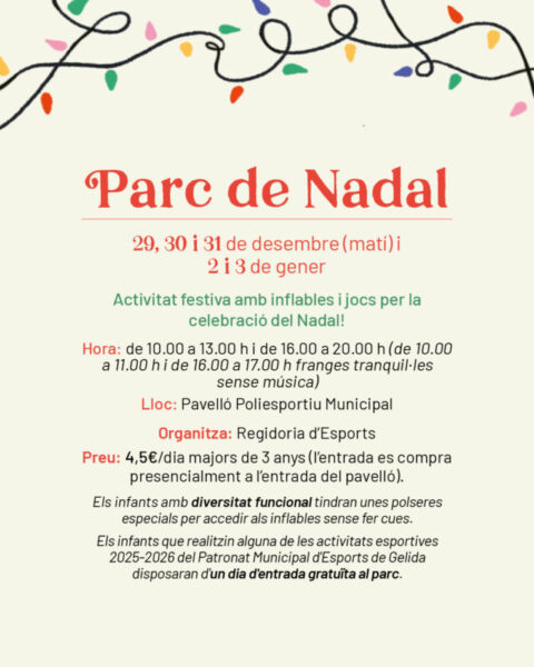 La Bustia cartell Parc Nadal Gelida