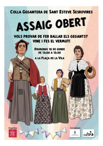 La Bustia cartell assaig obert Gegants Sant Esteve