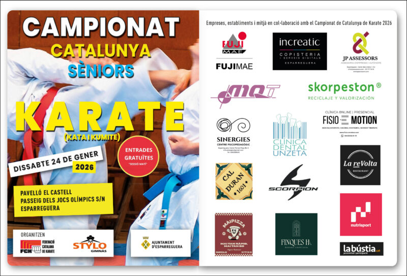 La Bustia cartell campionat Catalunya Karate senior Stylo Esparreguera 2026