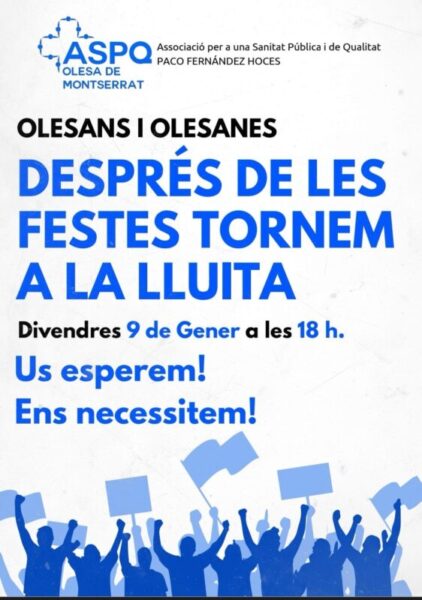 La Bustia cartell concentracio 9 gener 2026 CAP Olesa