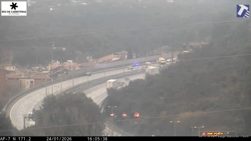 La Bustia tall AP7 per accident Martorell 24 gener 2026