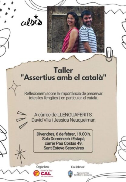 La Bustia cartell Taller Assertius amb el catala Sant Esteve