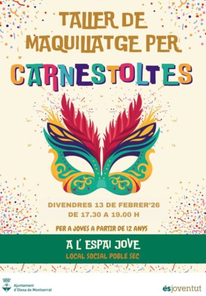 La Bustia cartell taller maquillatge Carnestoltes Olesa