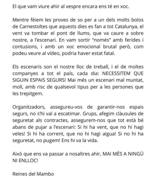 La Bustia comunicat Reines del Mambo Sant Esteve