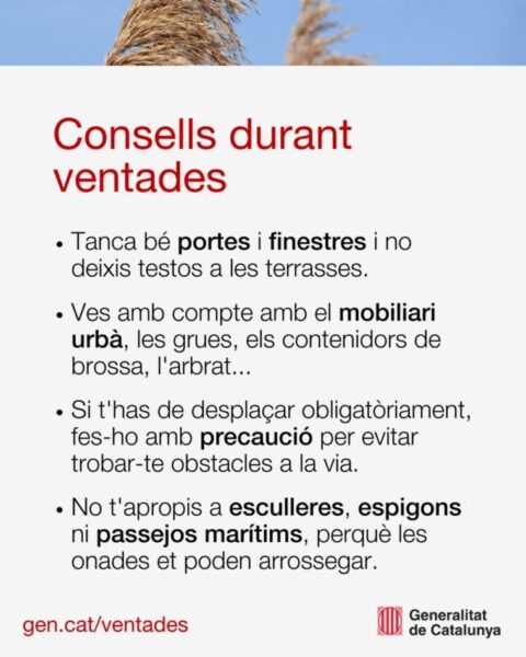 La Bustia consells alerta vent fort