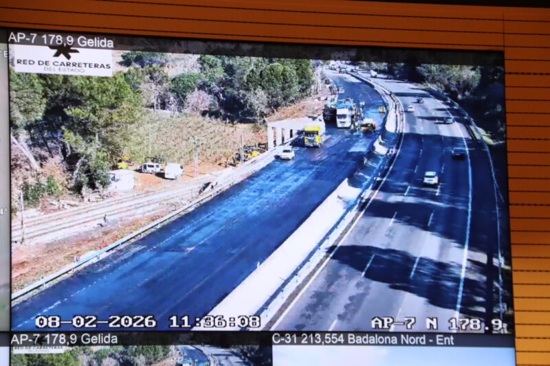 La Bustia obres tall AP7 Gelida 8 de febrer 2026