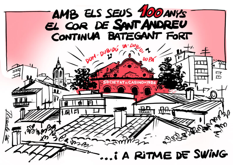La Bustia vinyeta Peregrina 100 anys edifici El Casino Sant Andreu febrer 2026
