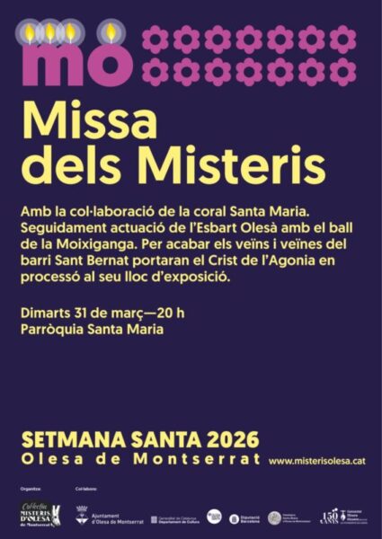 La Bustia cartell Missa dels Misteris Olesa