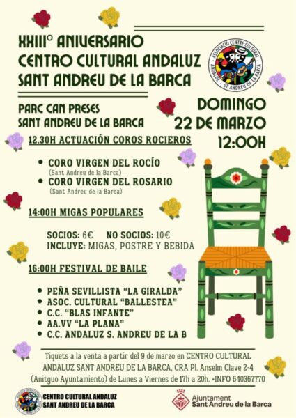 La Bustia cartell aniversario centro cultural andaluz Sant Andreu