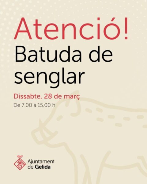 La Bustia cartell batuda senglar Gelida