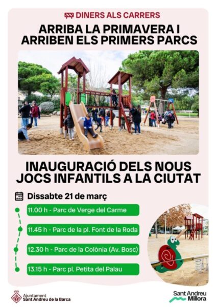 La Bustia cartell inauguracio parcs Sant Andreu