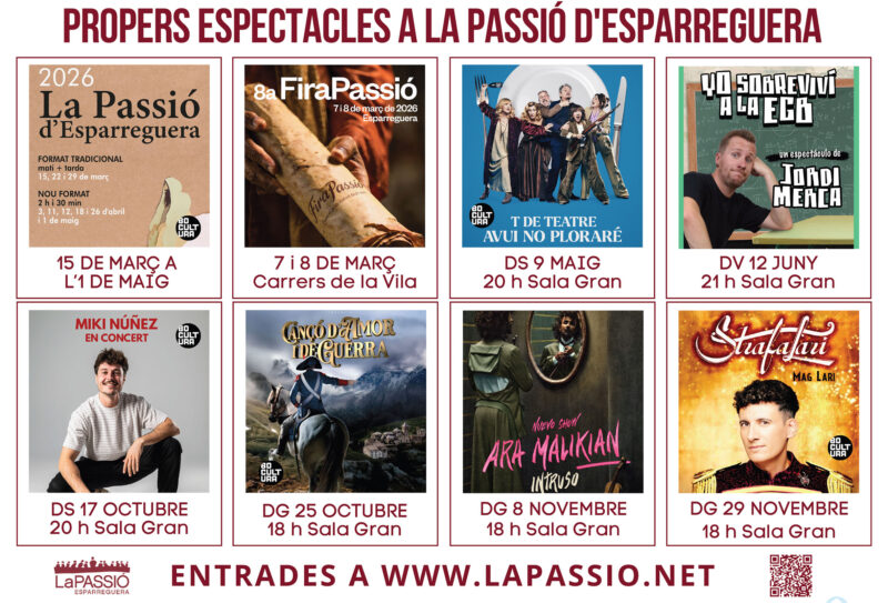 La Bustia cartell propers espectacles La Passio Esparreguera