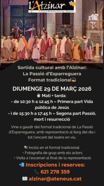 La Bustia cartell sortida Alzinar La Passio Esparreguera