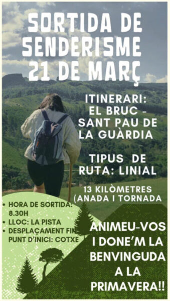 La Bustia cartell sortida senderisme Abrera