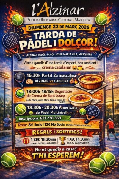 La Bustia cartell tarda de padel Alzinar