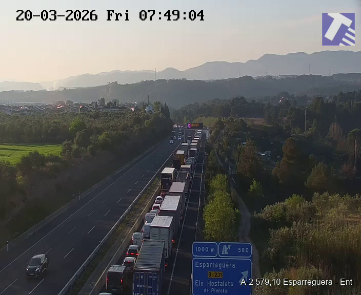 La Bustia tallada A2 sentit Barcelona manifestacio Abrera Esparreguera