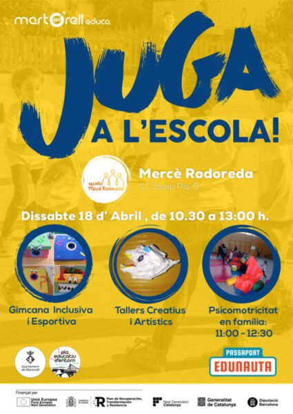 La Bustia cartell Juga a escola Martorell
