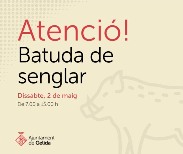 La Bustia cartell batuda senglar Gelida