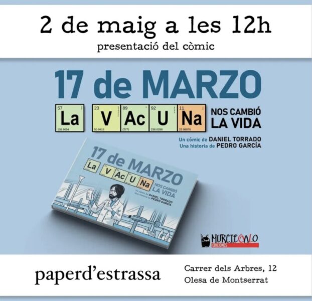 La Bustia cartell presentacio 17 marzo la vacuna nos cambio la vida Olesa