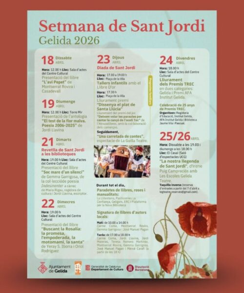 La Bustia cartell programacio Sant Jordi Gelida