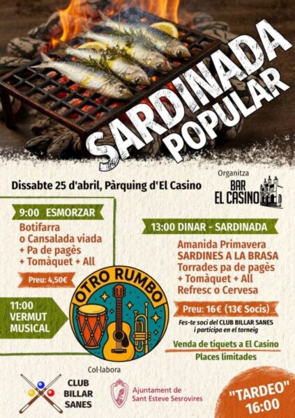 La Bustia cartell sardinada popular Sant Esteve