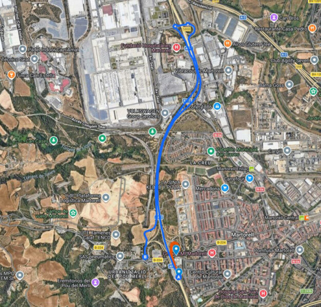 La Bustia planol B224 tall ramal sortida venint de Barcelona Igual Tarragona