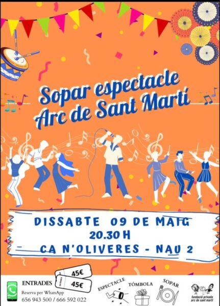 La Bustia cartell Sopar Espectacle solidari Fundacio Arc Sant Marti