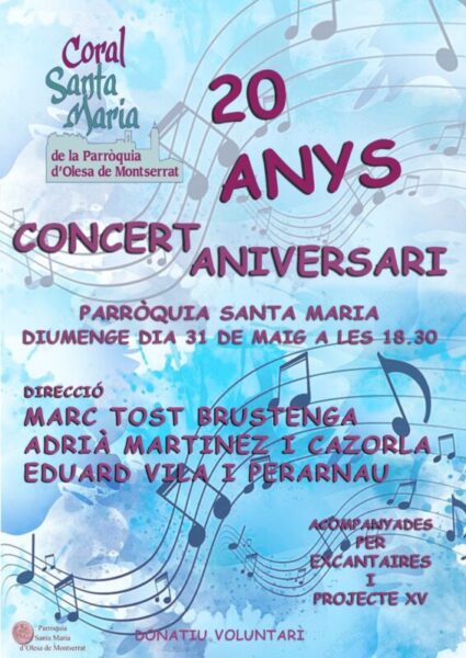 La Bustia cartell concert aniversari coral Santa Maria