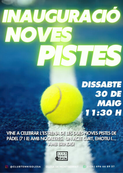 La Bustia cartell inauguracio noves pistes Olesa