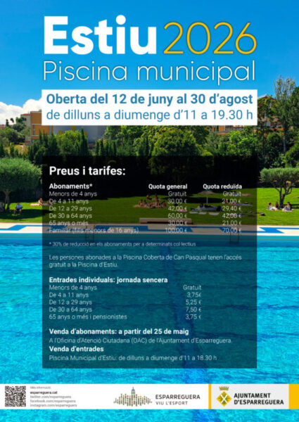 La Bustia cartell piscina Esparreguera