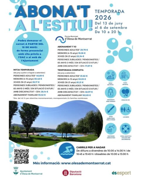 La Bustia cartell piscina Olesa