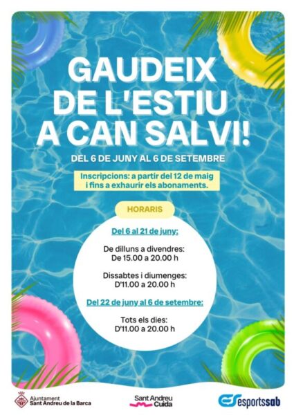 La Bustia cartell piscina Sant Andreu
