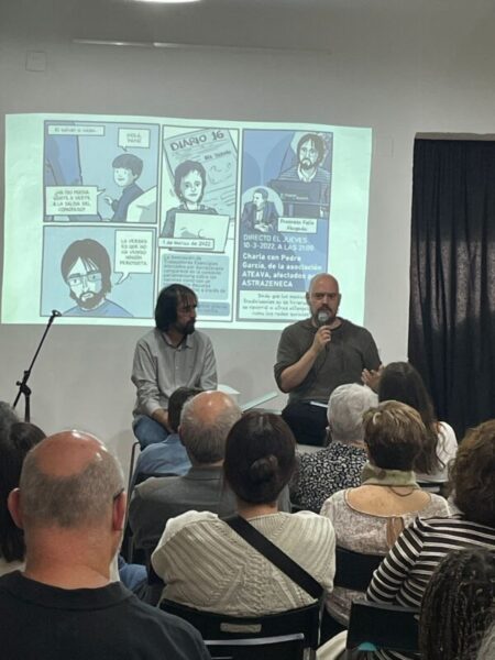 La Bustia presentacio comic Pedro Garcia 17 de marzo La VAcUNa nos cambio la vida Olesa