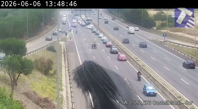La Bustia A2 un carril obert Castellbisbal