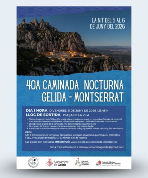 La Bustia cartell Caminada nocturna Gelida