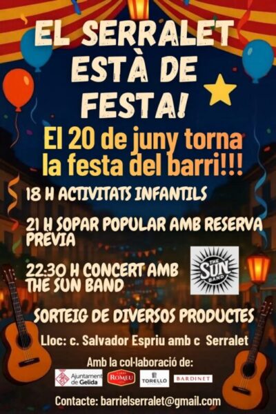 La Bustia cartell festa barri Serralet Gelida